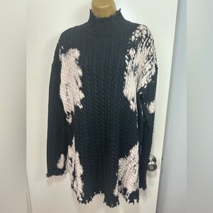 Current Mood‎ X DK Visions To Myself Knit Distressed Bleached Sweater Dress S